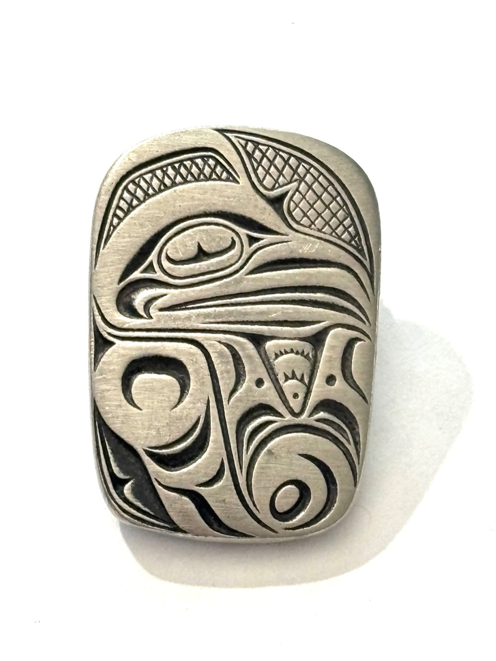 Vintage Frederick Pewter Canada Eagle Brooch Northwest Coast Style Signed